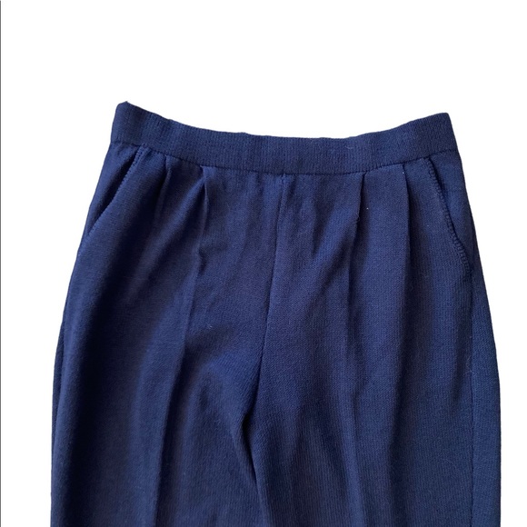 St.John Santana Knit Stirrup Pants High Rise Navy 8 - Picture 3 of 5